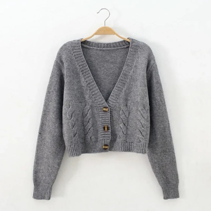 Levoire | Gilet Moderne Pour Femmes Avec Décolleté En V Et Boutons Gris Taille unique