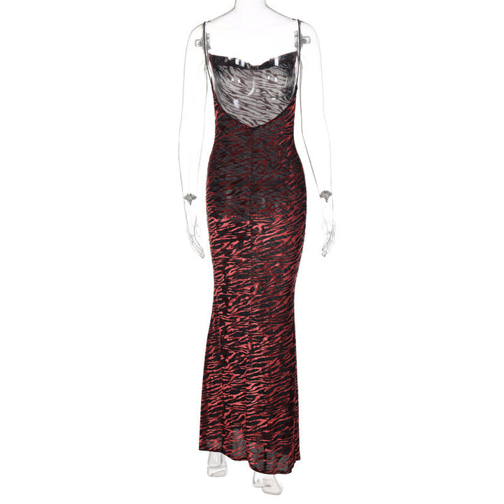 Levoire | Robe Maxi En Maille Zebra