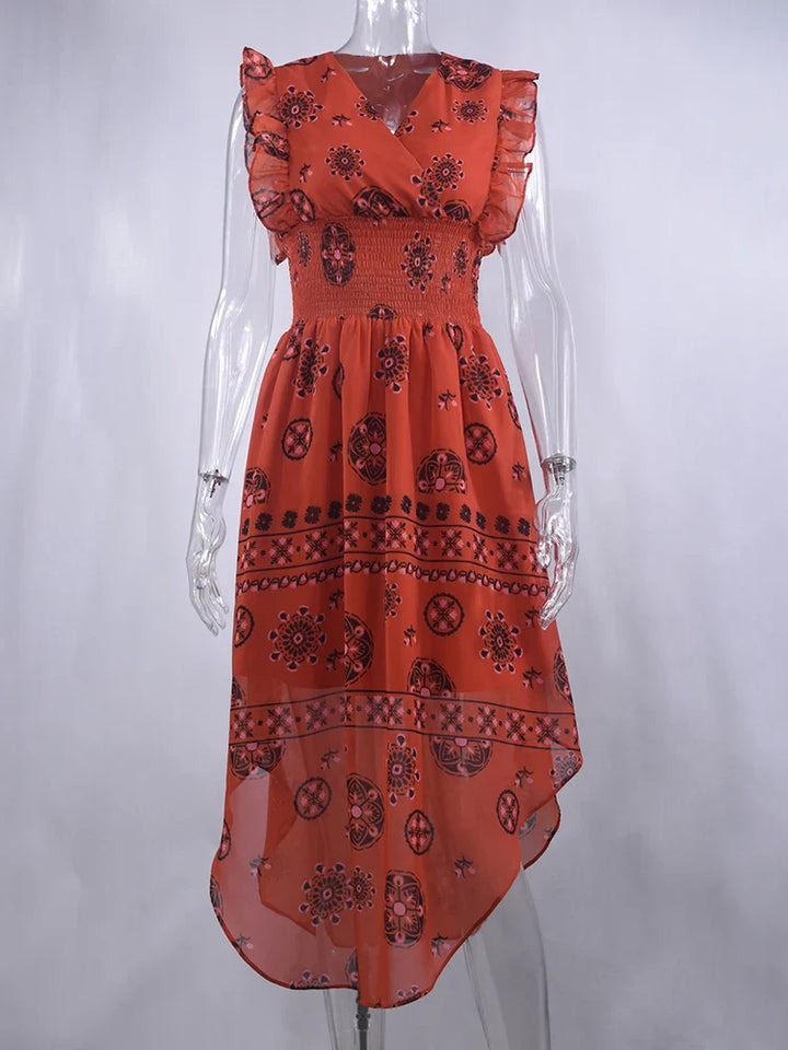 Levoire | Robe Mi-Longue À Volants Pour Femme