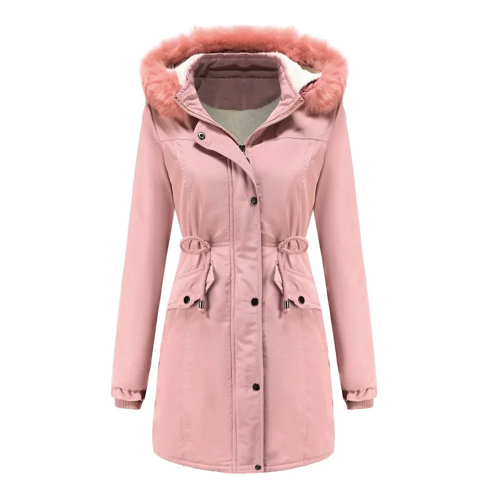 Levoire | Manteau d'hiver avec capuche amovible Rose