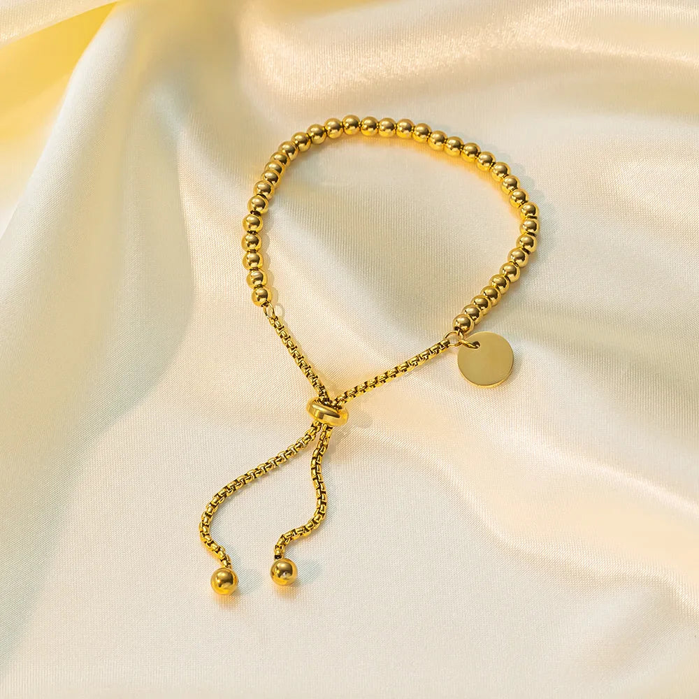 Levoire | Bracelet En Acier Avec Perles Dorées Or