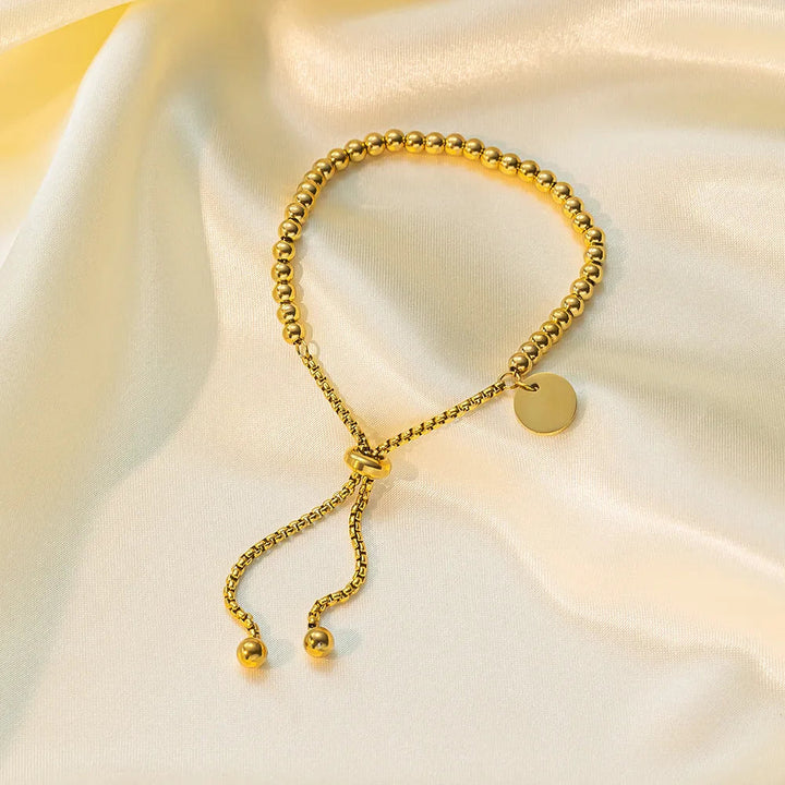 Levoire | Bracelet En Acier Avec Perles Dorées Or
