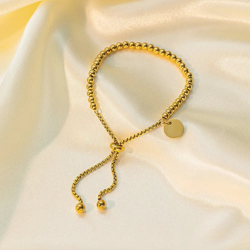 Levoire | Bracelet En Acier Avec Perles Dorées