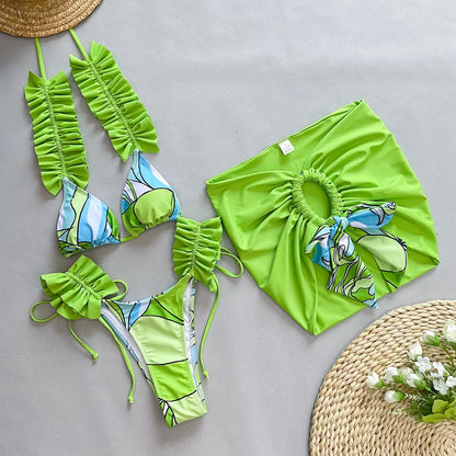 Levoire | Ensemble De Maillot De Bain 2 Pièces Avec Jupe De Plage Vert