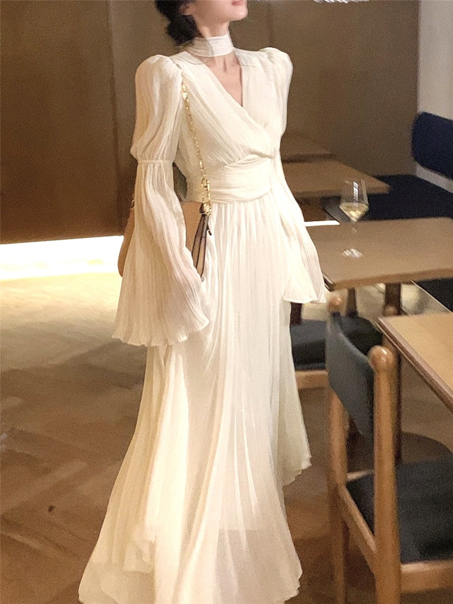 Levoire | Robe Maxi Plissée Vintage Sans Manches Style 1