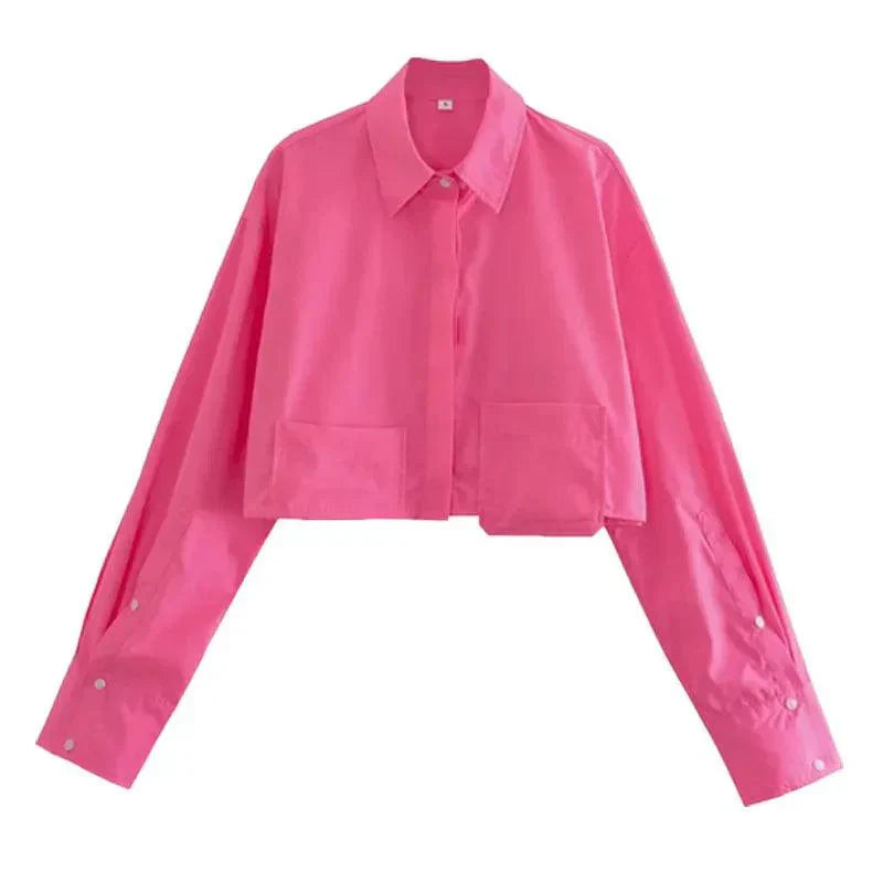 Levoire | Chemisier À Manches Longues Pour Femmes Élégante Blouse À Boutons Rosa