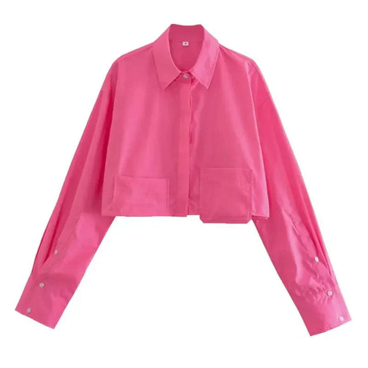 Levoire | Chemisier À Manches Longues Pour Femmes Élégante Blouse À Boutons Rosa