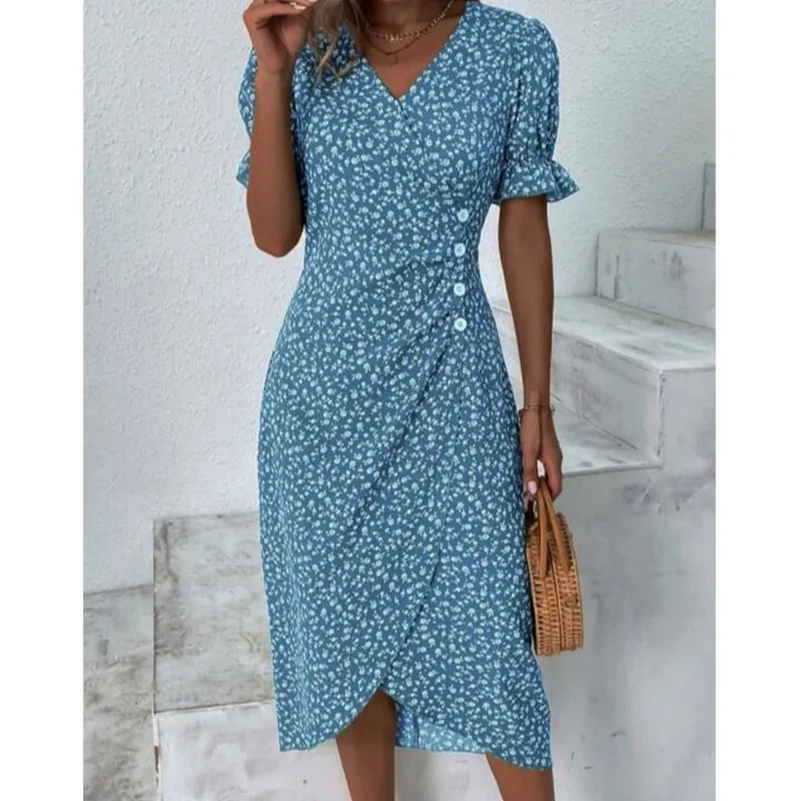 Levoire | Robe Enveloppante Blossom Bleu