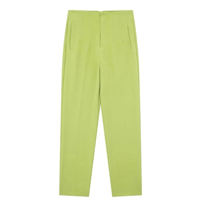 Levoire | Pantalons Formels Taille Haute Avec Une Coupe Slim Et Élégante Kellert vert