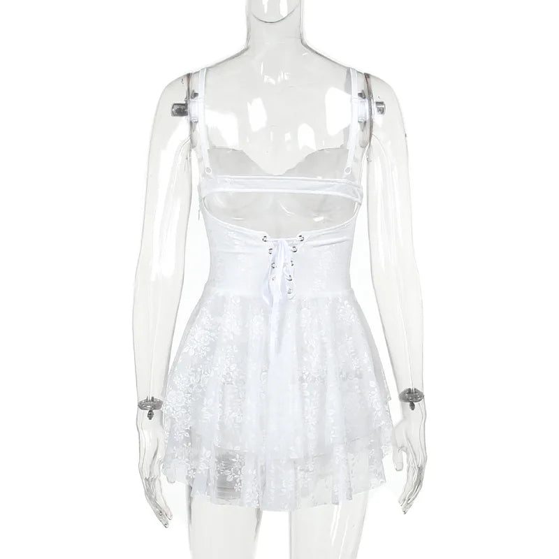 Levoire | Robe Mini Dos Nu En Dentelle Sans Bretelles