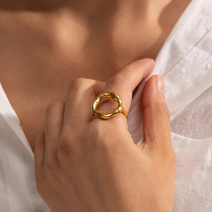 Levoire | Ceinture En Acier Inoxydable Avec Plaquage En Or 18K