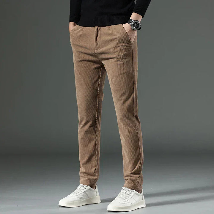 Levoire | Pantalon En Velours Côtelé Élégant Pour Hommes Kaki