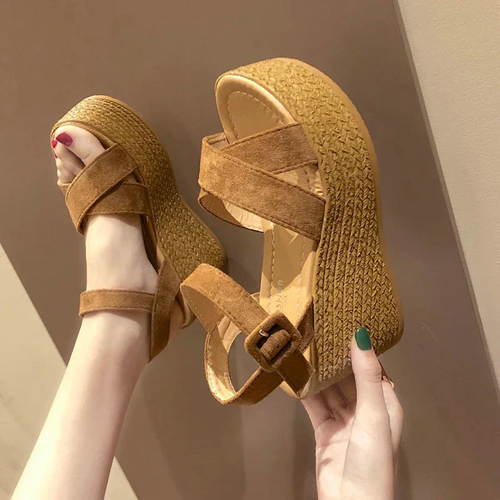 Levoire | Tendance, Confortable Talons Compensés Boho Pour Femmes Avec Sangles