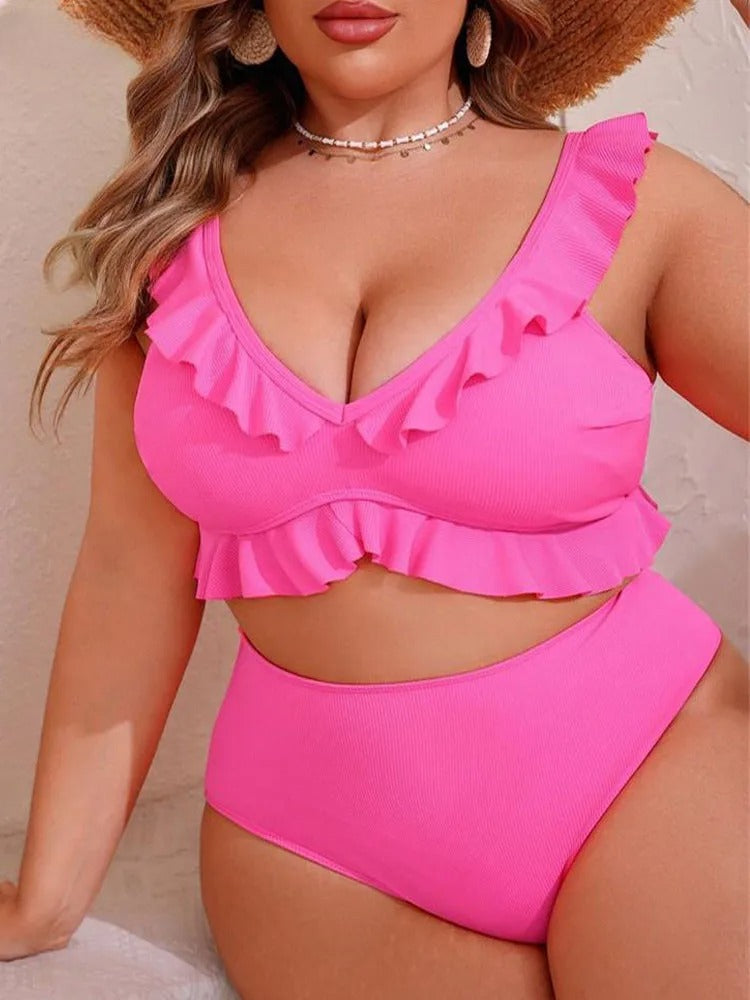 Levoire | Bikini Deux Pièces Taille Haute Rose