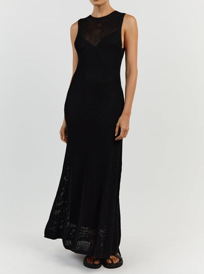 Levoire | Robe De Plage En Tricot Noir