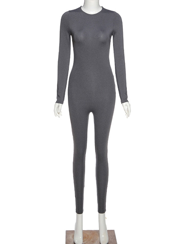 Levoire | Salopette - Une Combinaison Bodycon Unique Et Très Élégante Gris - avec manches