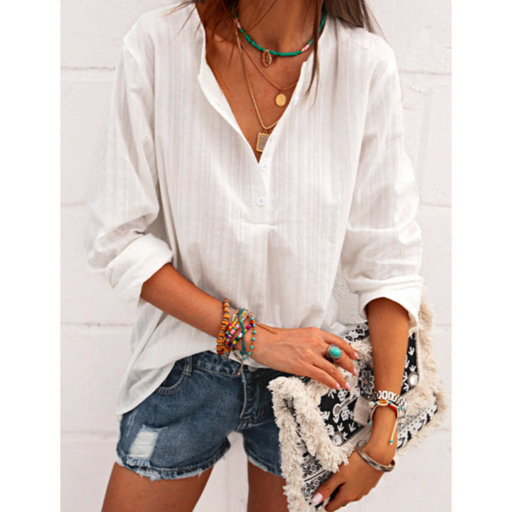 Levoire | Blouse Élégante Avec Col Blanc