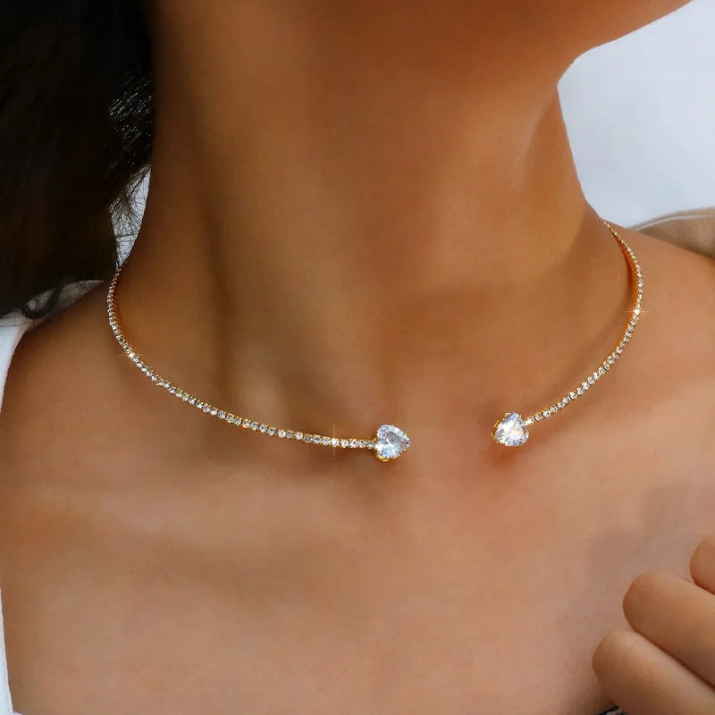 Levoire | Choker Cœur Strass Or