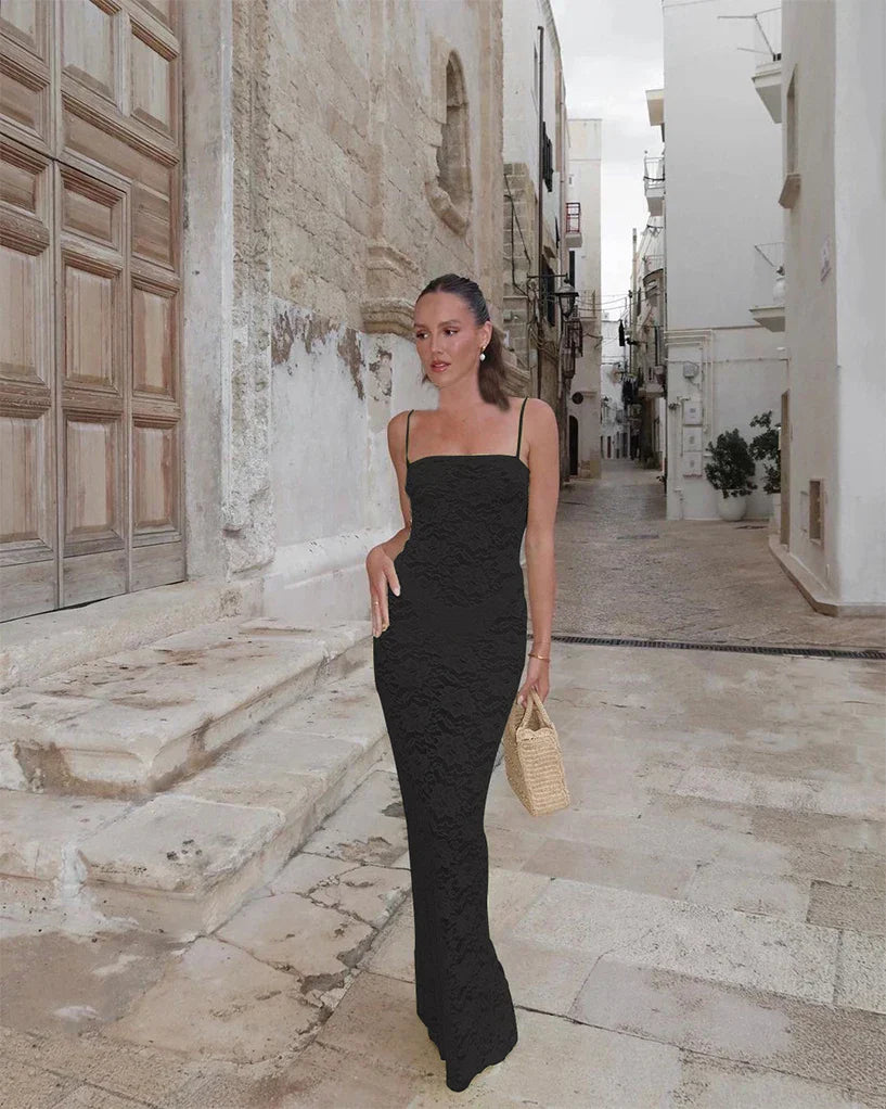 Levoire | Robes Maxi Transparentes Spitz À Épaules Dénudées