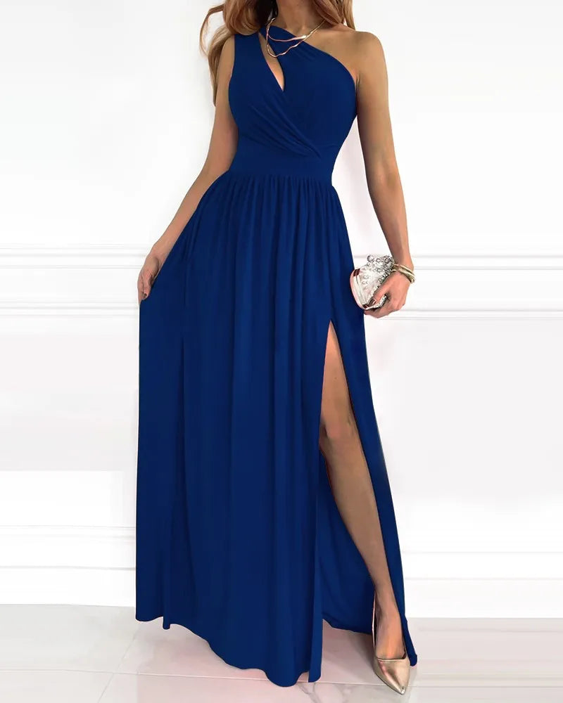 Levoire | Robes Maxi Élégantes À Une Épaule Bleu
