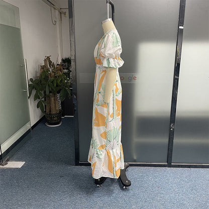 Levoire | Imprimé Court Puffermansjett Maxi Robe