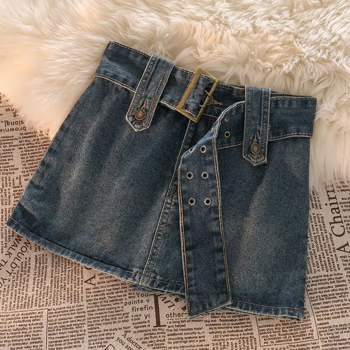 Levoire | Y2K Alinien Denim Ceinture Mini Jupe