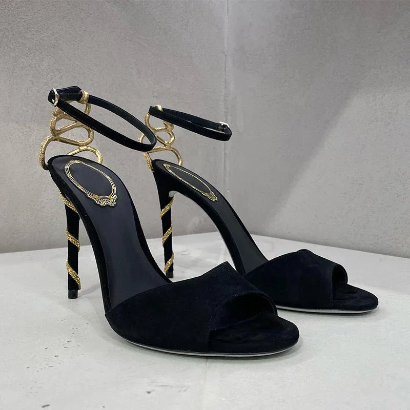 Levoire | Serpentine Talons Stiletto Noirs Noir(8cm)