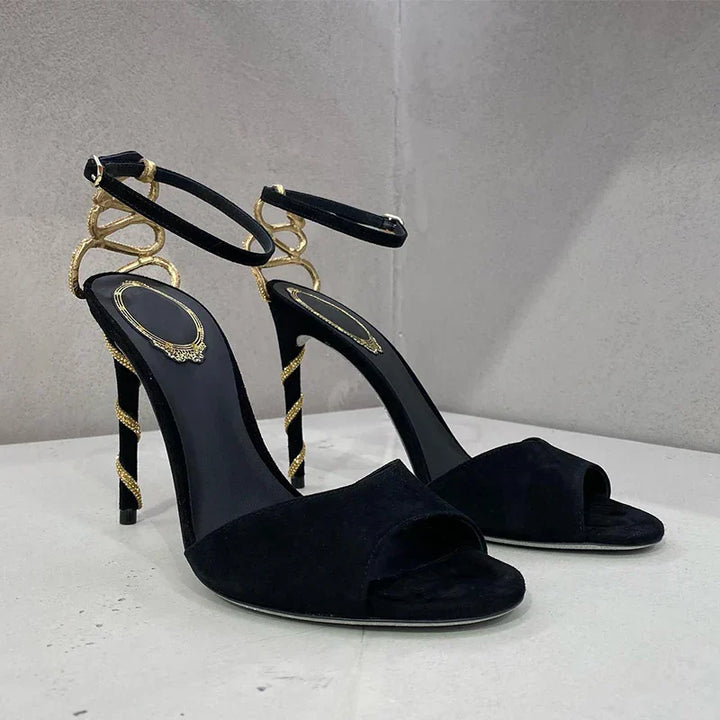 Levoire | Serpentine Talons Stiletto Noirs Noir(8cm)