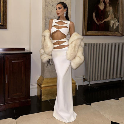 Levoire | Blanc Taille Haute Robe Longue