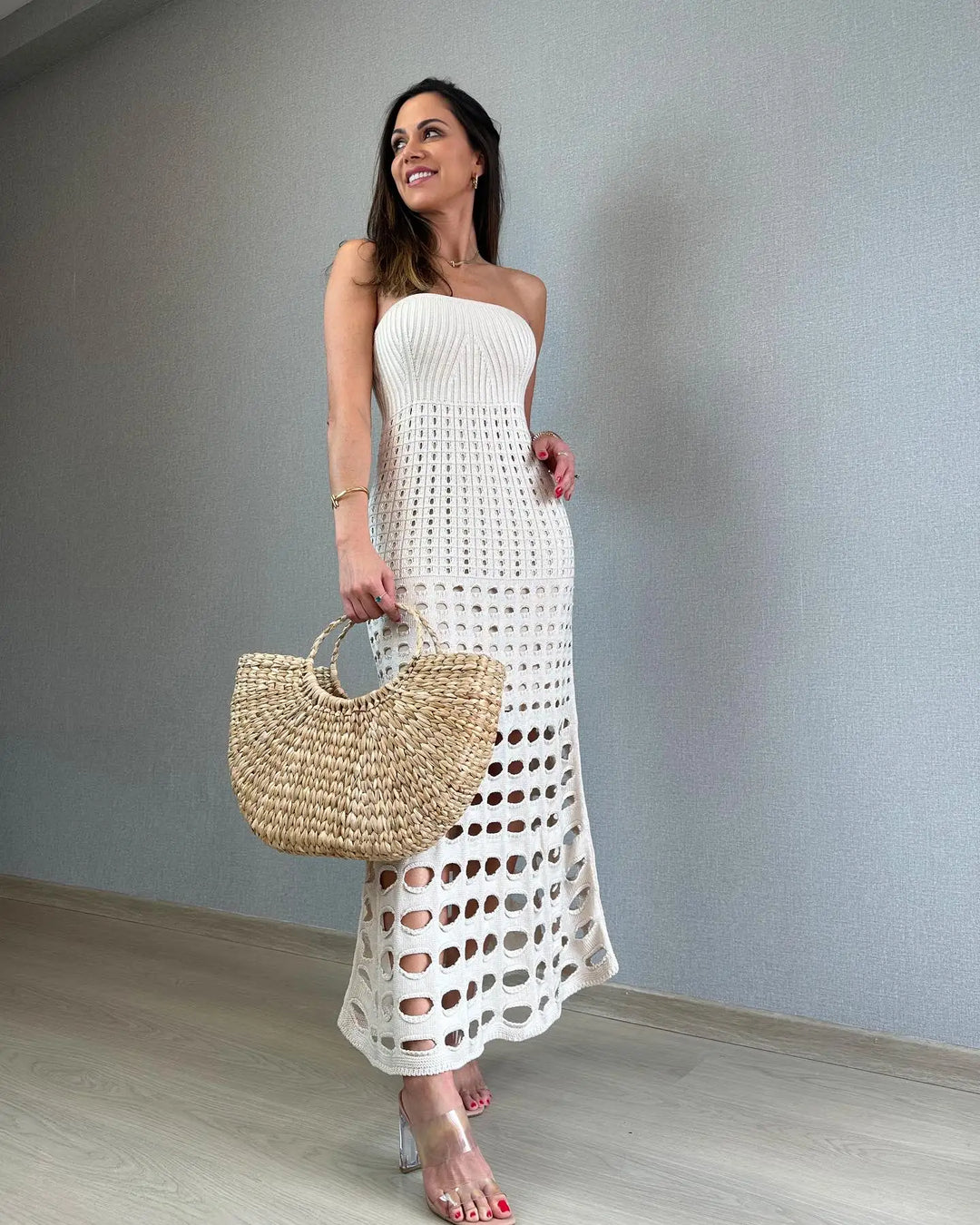Levoire | Robe Maxi Hult Tricotée Transparente