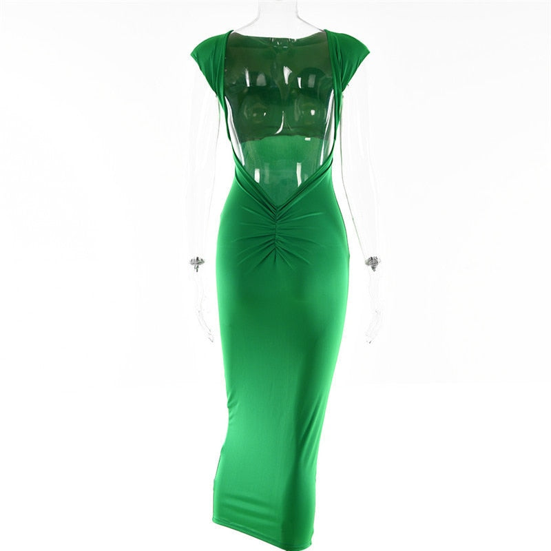 Levoire | Robe Maxi À Col Rond Avec Manches