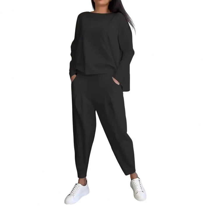 Levoire | Ensemble Fitness Femme Manches Longues Pantalon Noir