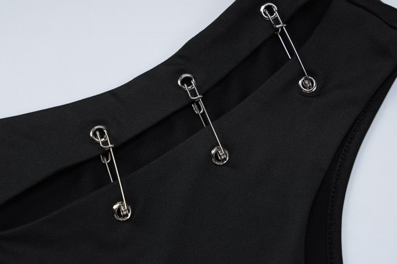 Levoire | Une Épaule Mini Robe Sans Manches