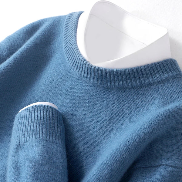 Levoire | Pull Homme Avec Un Design De Col Double Contemporain, Idéal Pour Les Occasions Décontractées Et Formelles Bleu clair