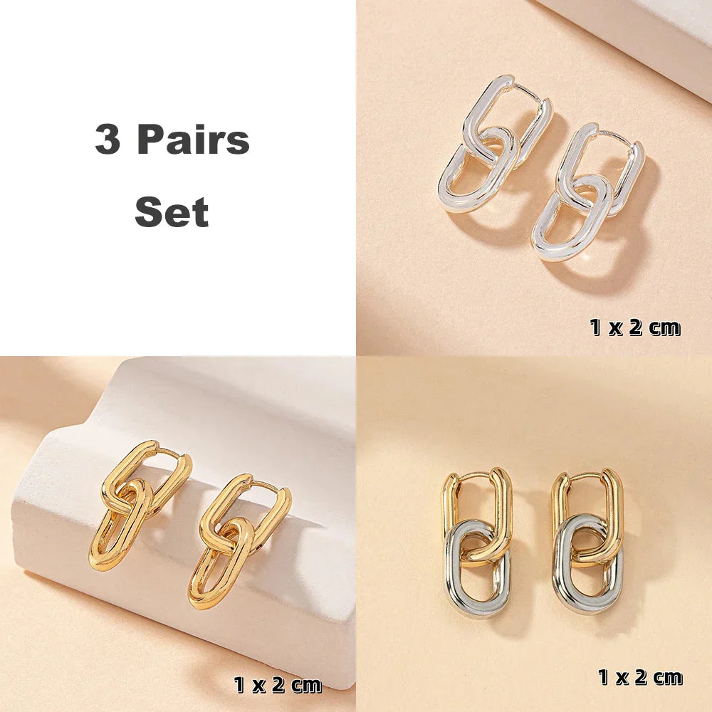 Levoire | Créoles Dorées Set de 3 Paires