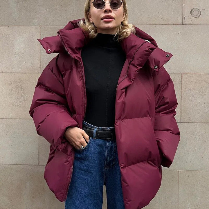 Levoire | Veste Grande Taille Élégante Avec Capuche Vin rouge