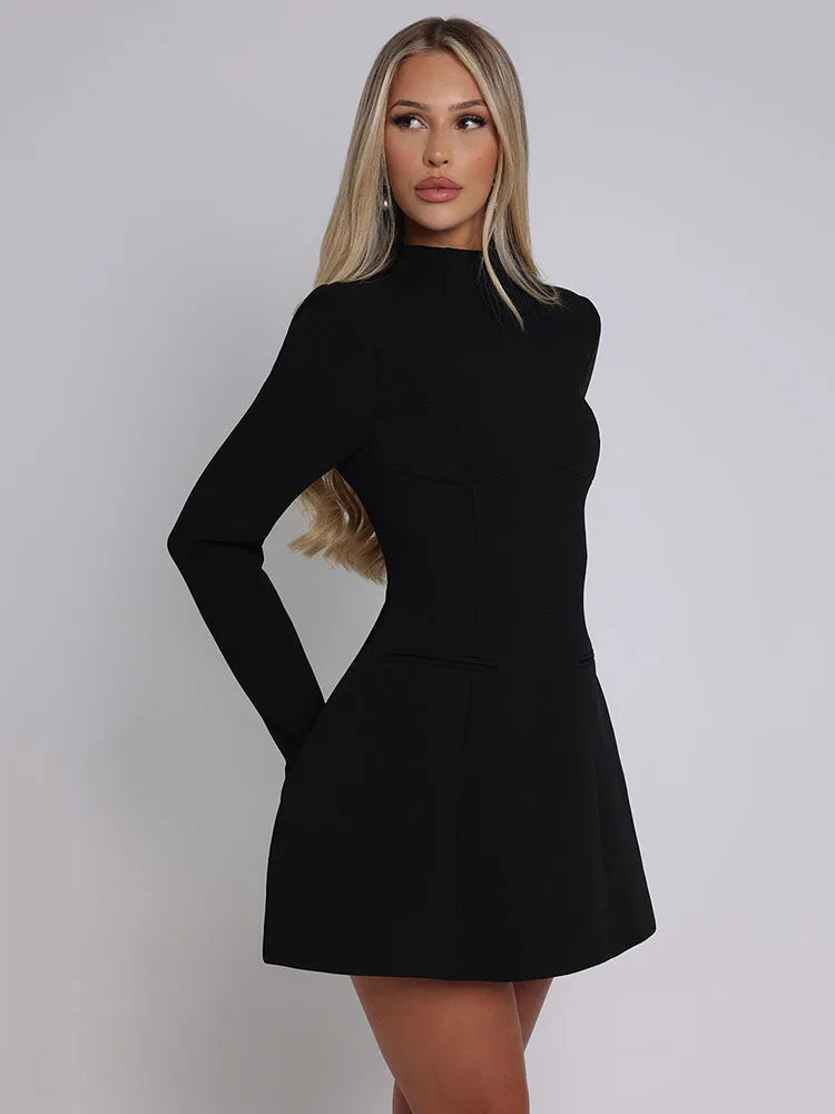 Levoire | Robe Mini Moulante Élégante À Dos Nu Noir
