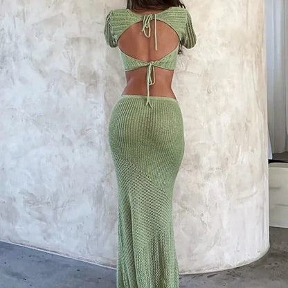 Levoire | Top En Crochet Court Et Ensemble De Jupe Maxi