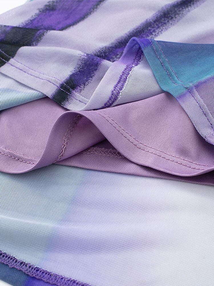 Levoire | Long Striped Tulle Strap Dress