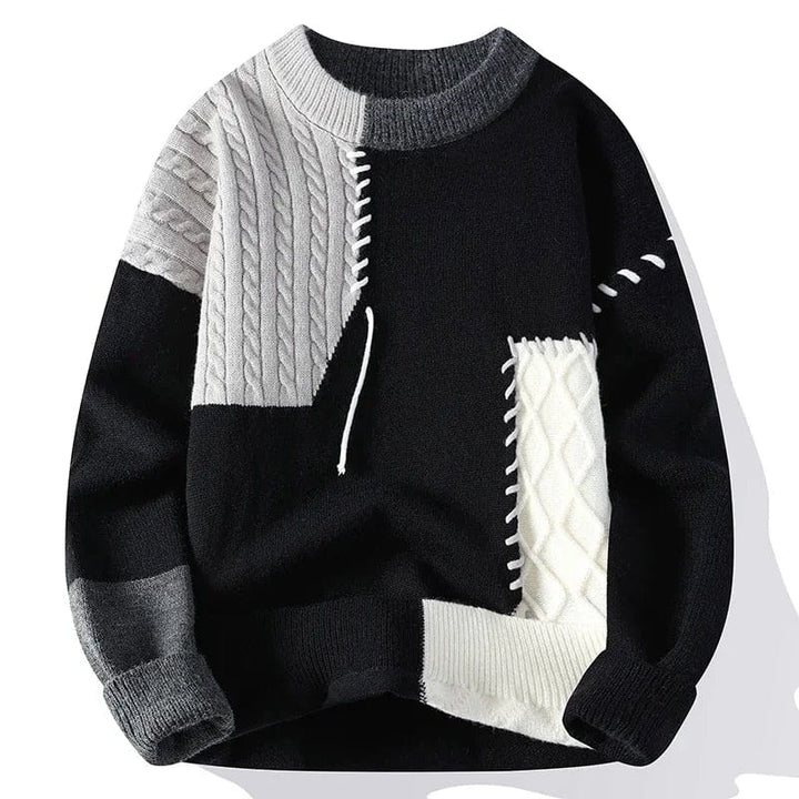Levoire | Utrecht - Pull En Tricot Patchwork Noir