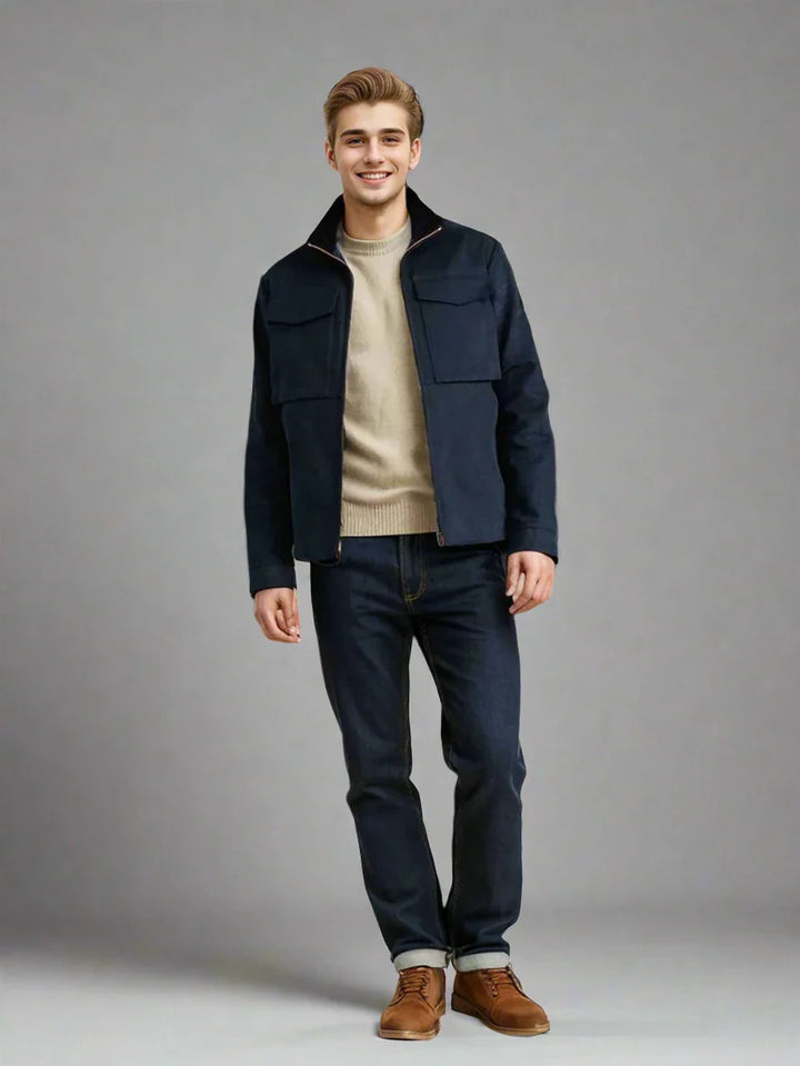 Levoire | Chic Veste Pour Hommes Avec Plusieurs Poches Bleu marine