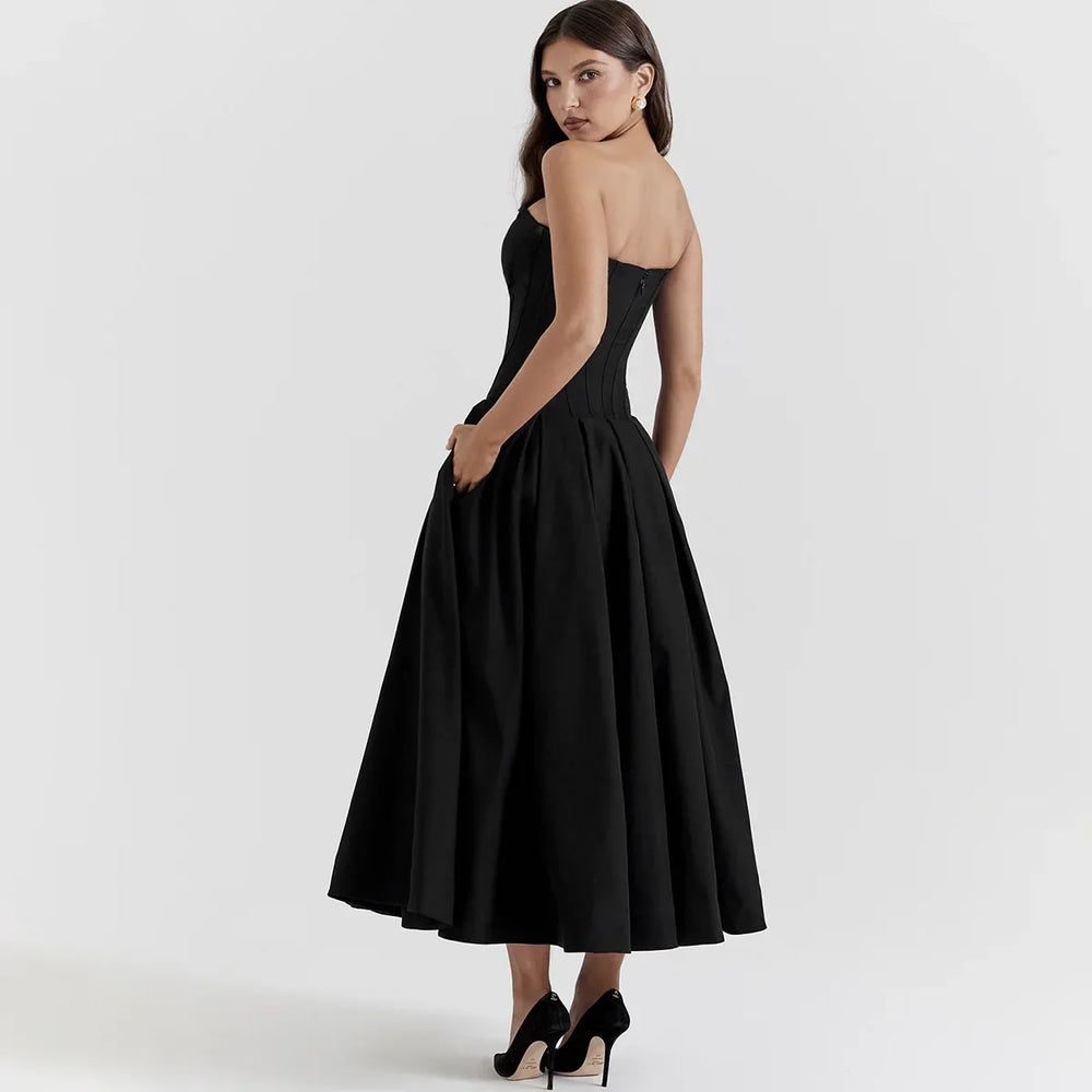 Levoire | Robe Longue Style Corset À Épaules Dénudées