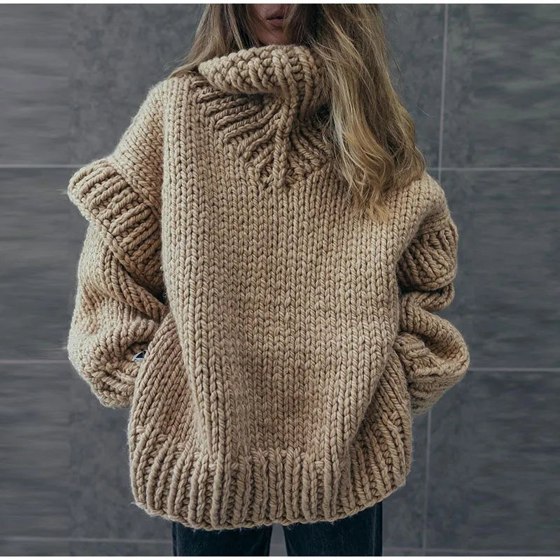Levoire | Pull Col Roulé À Manches Longues Surdimensionné Braun