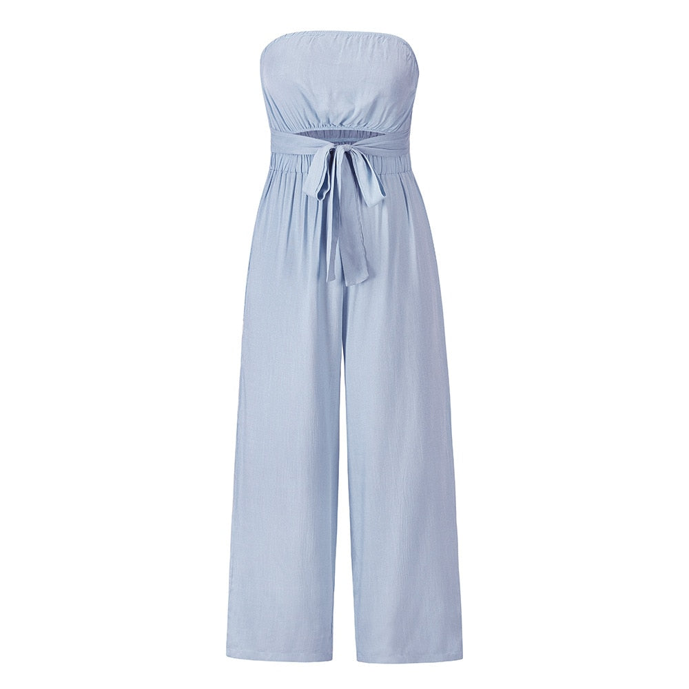 Levoire | Sans Bretelles Large - Été 2024 Joli Combinaison - Sexy Coupe Étroite Bleu ciel