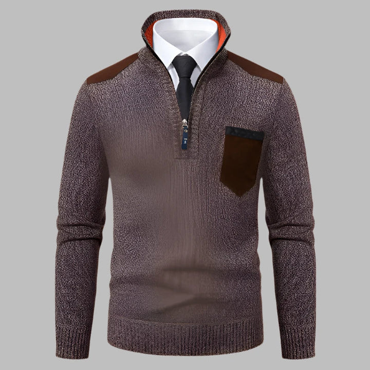Levoire | Pull Décontracté Avec Fermeture Éclair Pour Un Look Sportif Café