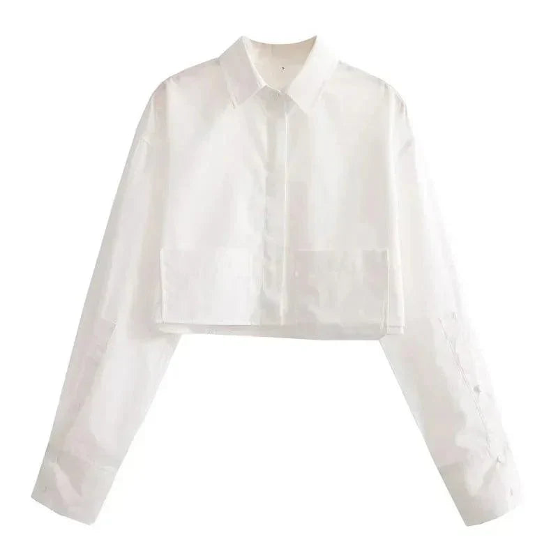 Levoire | Chemisier À Manches Longues Pour Femmes Élégante Blouse À Boutons Blanc