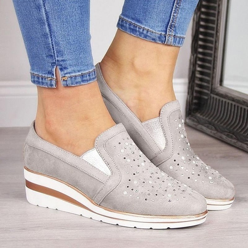 Levoire | Chaussures Pour Femmes Avec Talon Et Semelle Intérieure Douce Gris