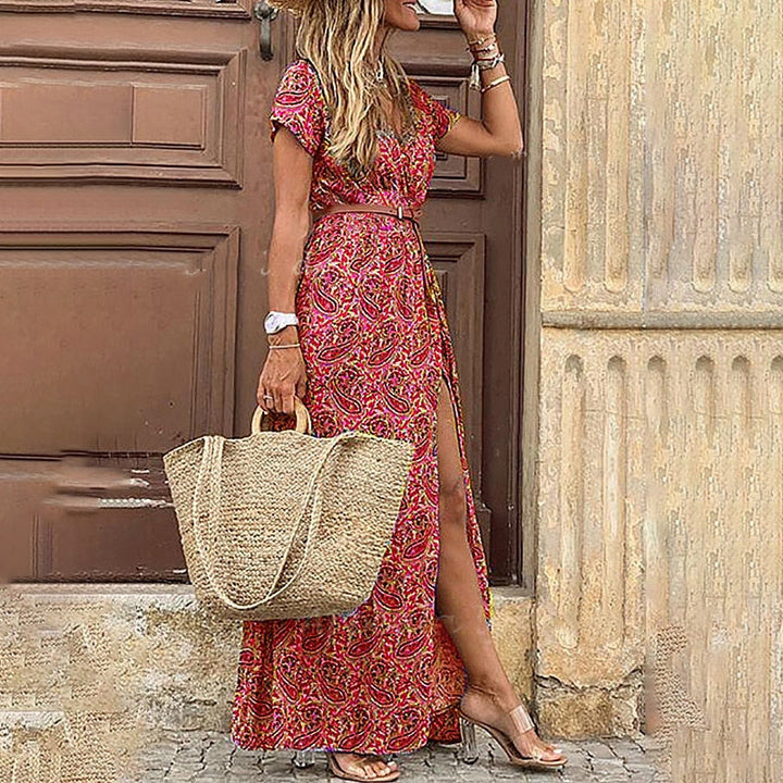 Levoire | Robe Dame Élégante Boho Chic Rot