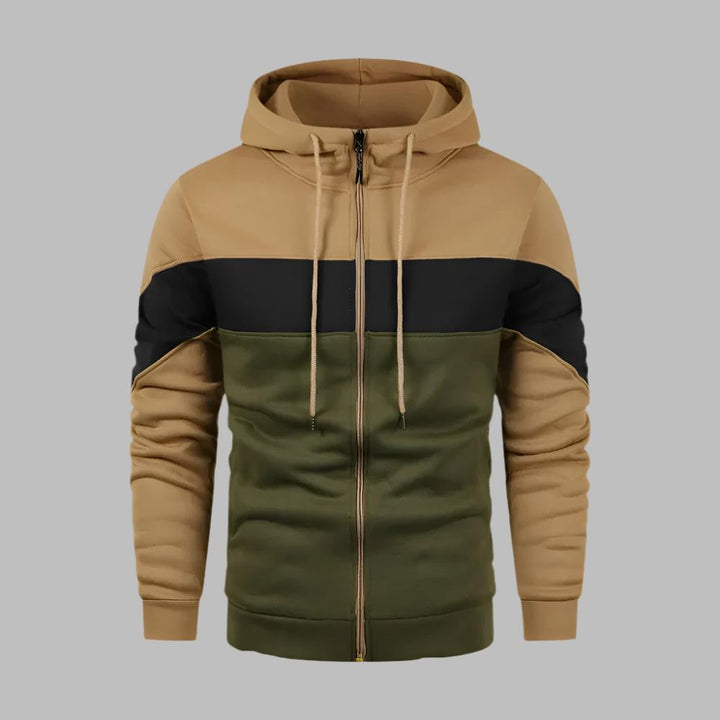Levoire | Sweat À Capuche Confortable Pour Hommes Avec Fermeture Éclair Braun