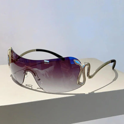Levoire | Y2K Grande Taille Lunettes De Soleil Années 2000 Dégradé Gris
